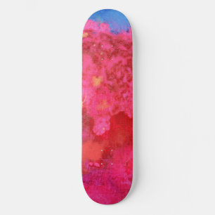 Skateboard Impresionante Chica de patinaje sobre el neón rosa