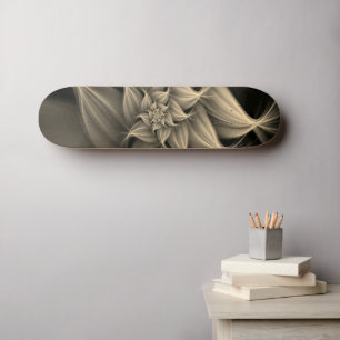 Skateboard Impresionante flor de oro fractal