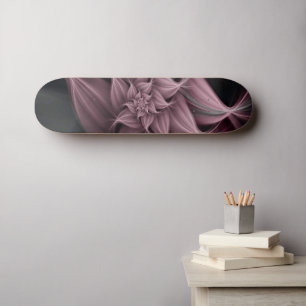Skateboard Impresionante fractal de flor Rosa