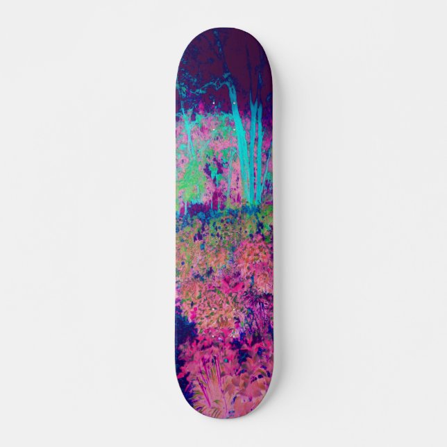 Skateboard Impresionante paisaje morado y rosa caliente (Anverso )