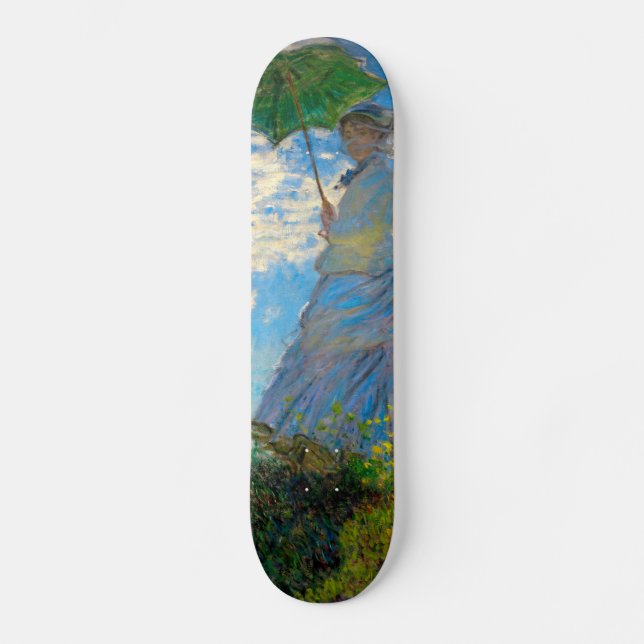 Skateboard Impresionismo de Monet Woman Parasol (Anverso)