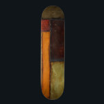 Skateboard Impresionista otoñal de Jennifer Goldberger<br><div class="desc">Colores otoñales impregnan este cuadro impresionista de Jennifer Goldberger. El rojo,  el marrón,  el marrón y el naranja oscuro rellenan los paneles geométricos que componen el fondo de esta pieza. ¡Compra una copia hoy!</div>
