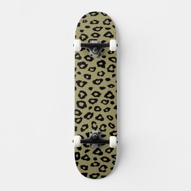 Skateboard Imprimir Leopardo negro dorado