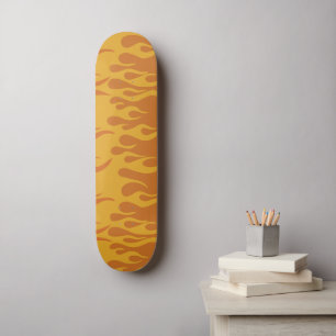 Skateboard Incendio retro llama al Naranja quemado de los año