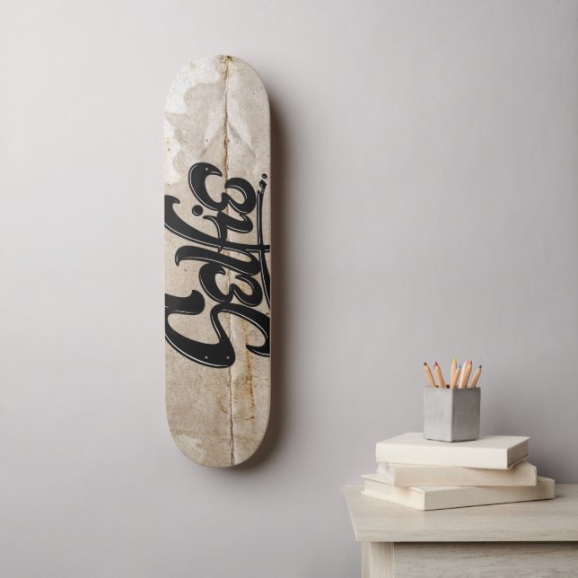 Skateboard Increíble graffiti selfiti en la calle (Arte de la pared)