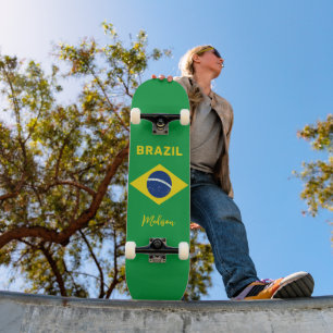Skateboard Indicador de nombre personalizado de Brasil