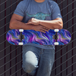 Skateboard Indigo Alcohol Ink