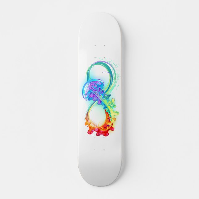 Skateboard Infinidad con las medusas del arcoiris (Anverso )