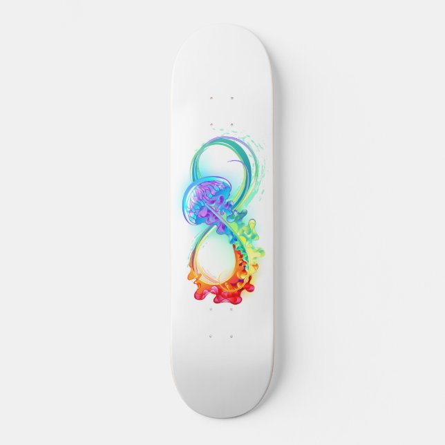 Skateboard Infinidad con las medusas del arcoiris (Anverso)