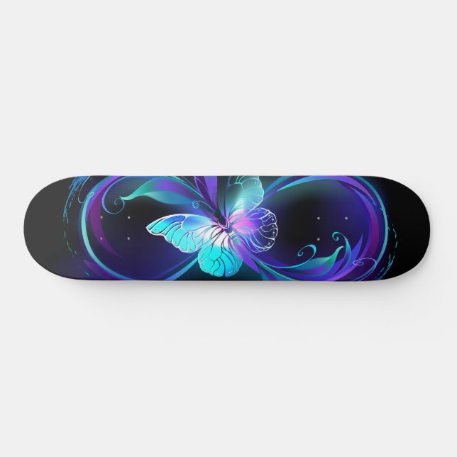 Skateboard Infinito brillante con mariposa mágica (Horz)