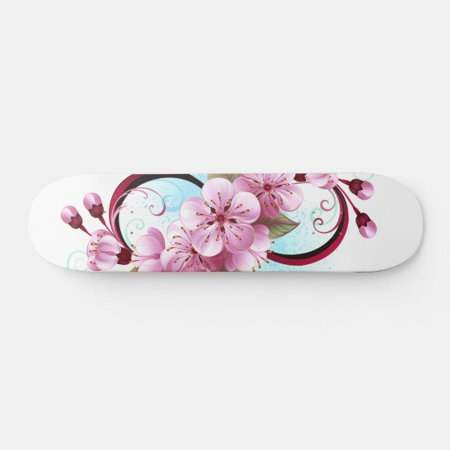 Skateboard Infinito con las flores de flores de Sakura Blosso (Horz)