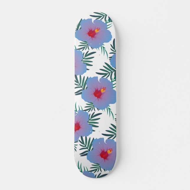 Skateboard Inhibisco azul tropical (Anverso )