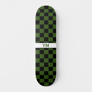 Skateboard Iniciales de nombres personalizados de color negro