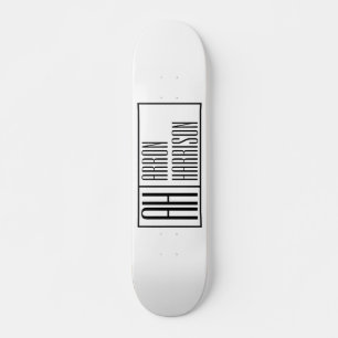 Skateboard Iniciales Mínimas Modernas y Logotipo de Nombre