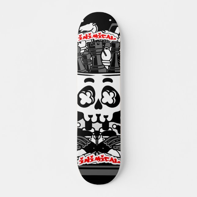 Skateboard Inimical Skull De Ajedrez (Anverso )