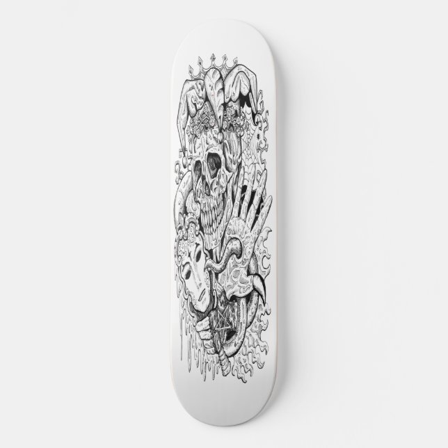 skateboard Ink Skeleton Court Jester (Anverso)