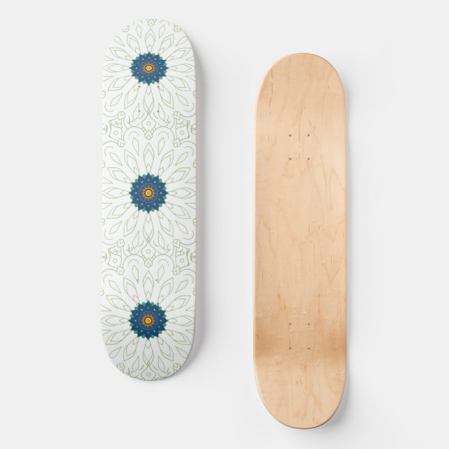 Skateboard inspiración de pavo real (Anverso)