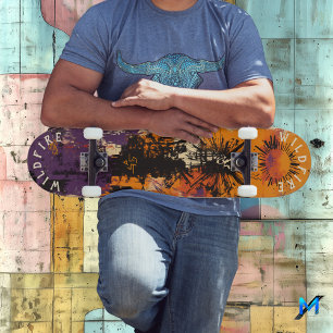 Skateboard Inspirado en Halloween y audaz Grafiti de explosió