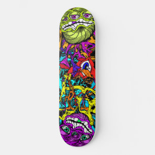 Skateboard Intenso día Glo Art Psycho Crazy Insane Gráficos