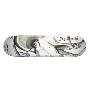 Skateboard Intento más difícilmente/monopatín del pulpo de