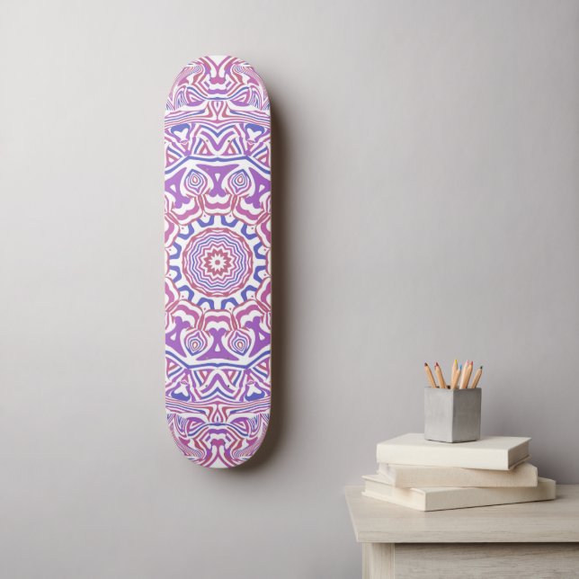 Skateboard Intrincado Audaz Groovy Boho Hippie Resumen Mandal (Arte de la pared)