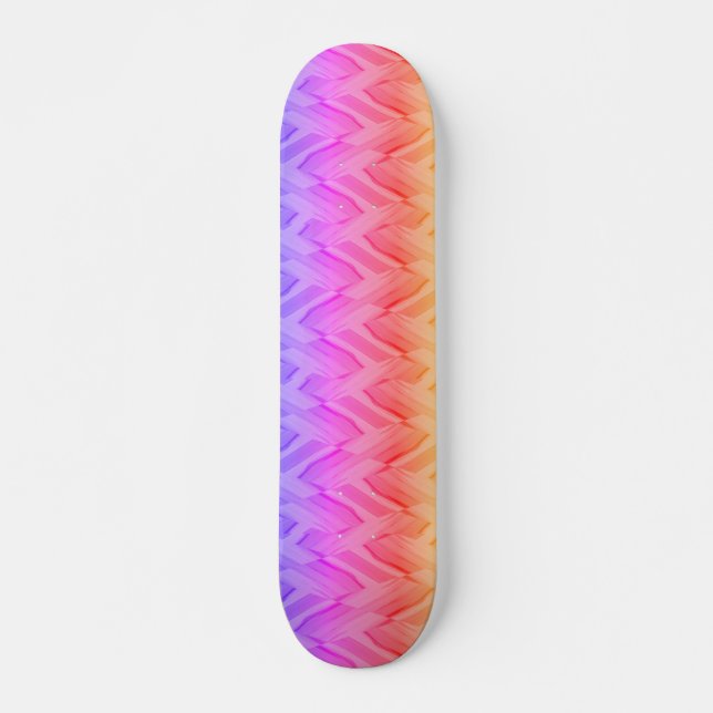 Skateboard Intrincado patrón de mármol de coral y hues rosado (Anverso )