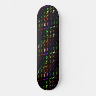 Skateboard Inusual fresco arco iris colorido lindo dinosaurio