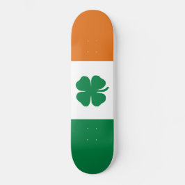 Skateboard Irish Flag Patriotic Ireland Flag Four Leaf Clover