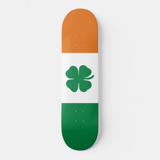 Skateboard Irish Flag Patriotic Ireland Flag Four Leaf Clover (Anverso)