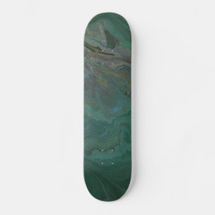 Skateboard Jade 1 Abstracto Verde Tablero de Skate de Mármol