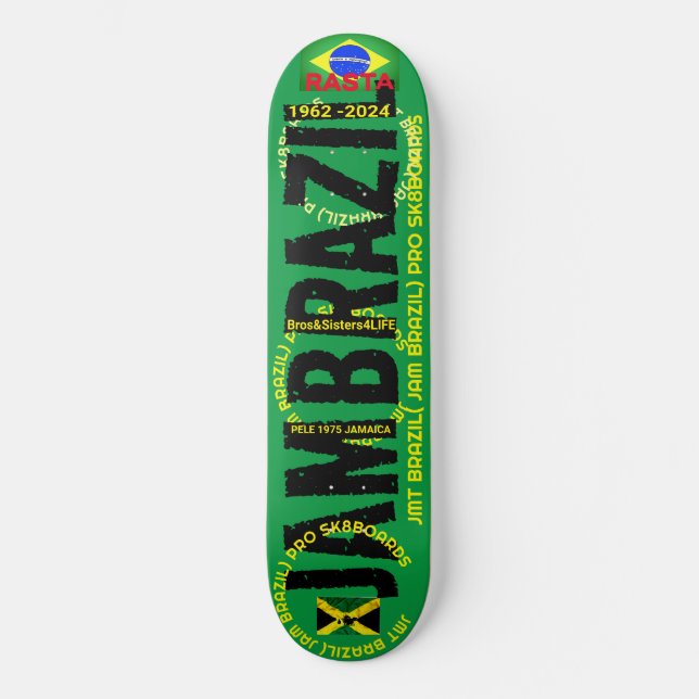 Skateboard JAMBRASIL OFICIAL 1962 8 Placa de patinaje de 1/4" (Anverso)