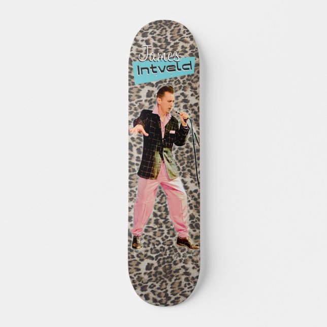 Skateboard James Intveld Rockabilly Leopard (Anverso )
