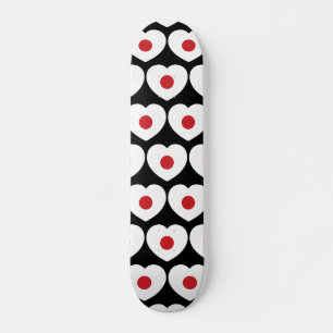 Skateboard Japón   Corazón de la bandera japonesa