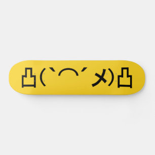 Skateboard Japonés enojado Kaomoji del Emoticon de Mo