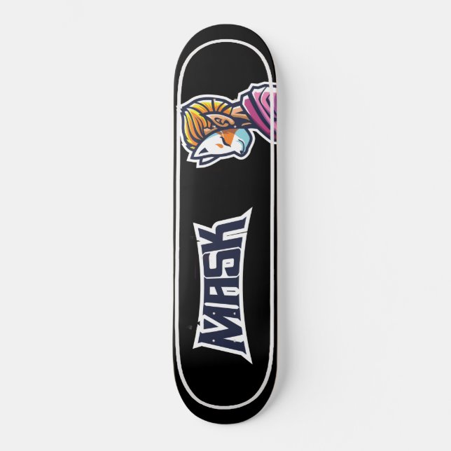 Skateboard japonés, patineta japonesa negra. (Anverso)