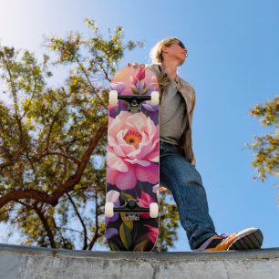 Skateboard Jardín de floración rosa al amanecer Zen de primav