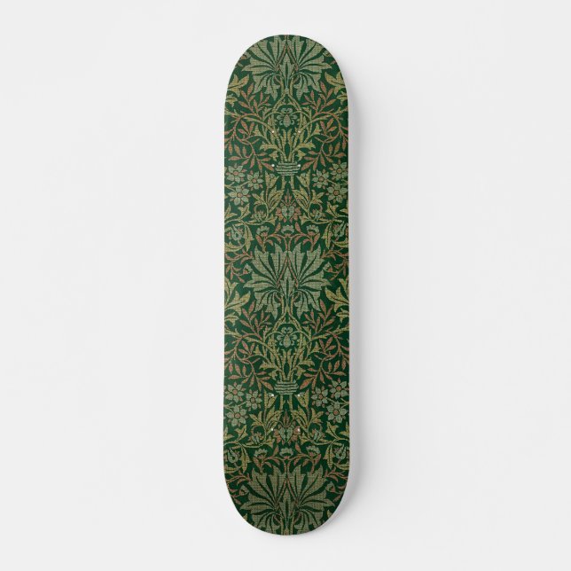 Skateboard Jardín de flores de William Morris - Verdes (Anverso )