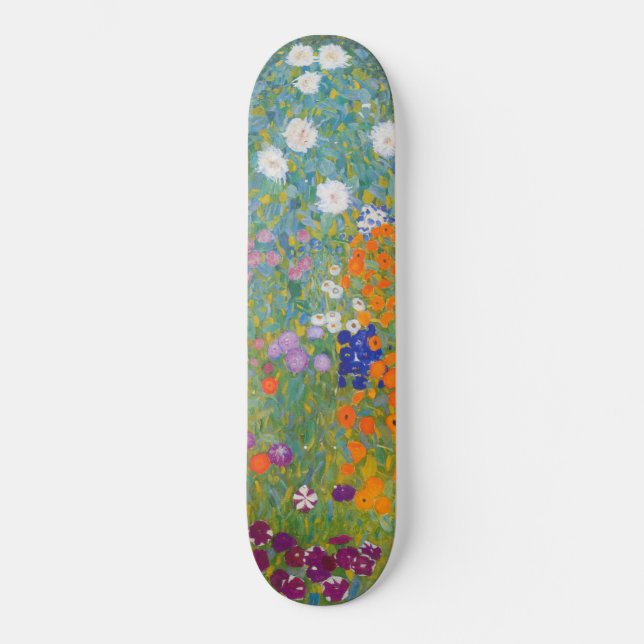 Skateboard Jardín de flores (por Gustav Klimt) (Anverso)