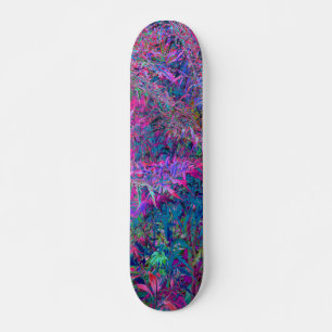 Skateboard Jardín de Follaje Abstracto Psicodélico de Colores