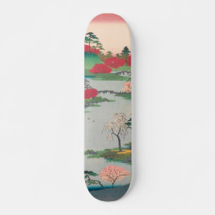 Skateboard Jardín de primavera vintage de arte japonés Ukiy