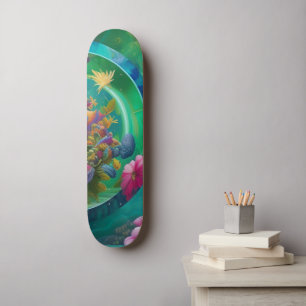 Skateboard Jardín submarino abstracto floral acuático
