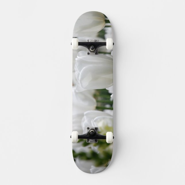 Skateboard jardín tulipán blanco (Anverso)