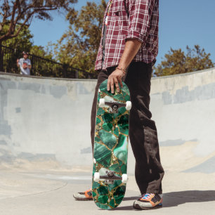 Skateboard Jasper verde con inclusión de oro