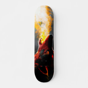 Skateboard Jefe de Lobo de Fuego Agresivo