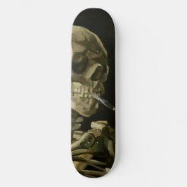 Skateboard Jefe del esqueleto con el cigarrillo de Van Gogh