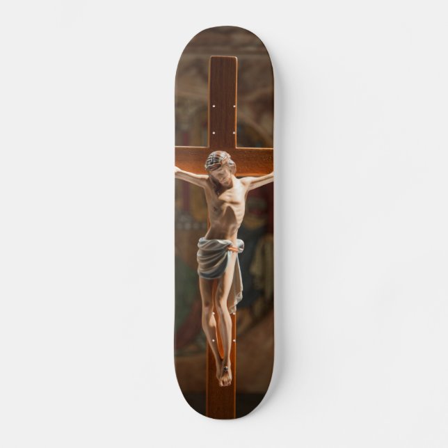 Skateboard Jesucristo en la cruz (Anverso)