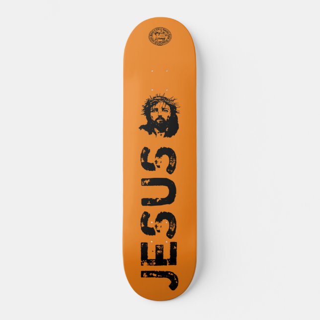 Skateboard Jesús, 8 Deck de 1/8" (Anverso)