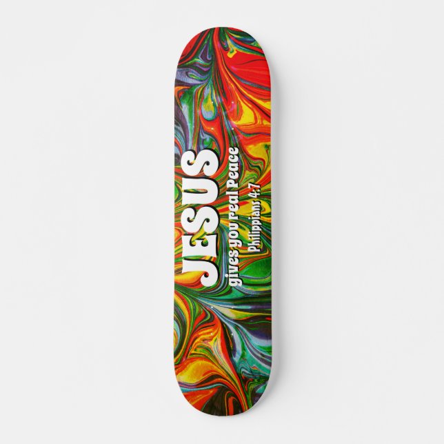 Skateboard JESUS DA UNA VERDADERA PAZ cristiana (Anverso )