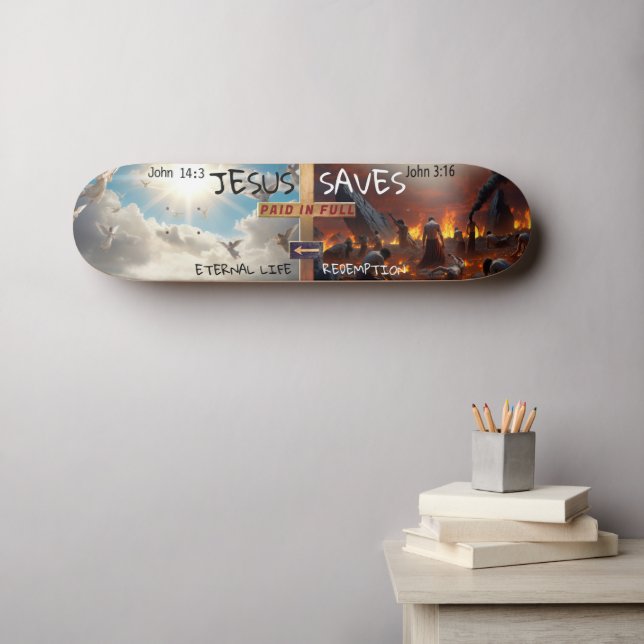 Skateboard Jesús salva (Arte de pared (horz))