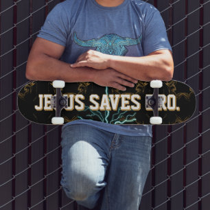 Skateboard Jesús Salva Herm. Diseño Abstracto de Sangre Roja